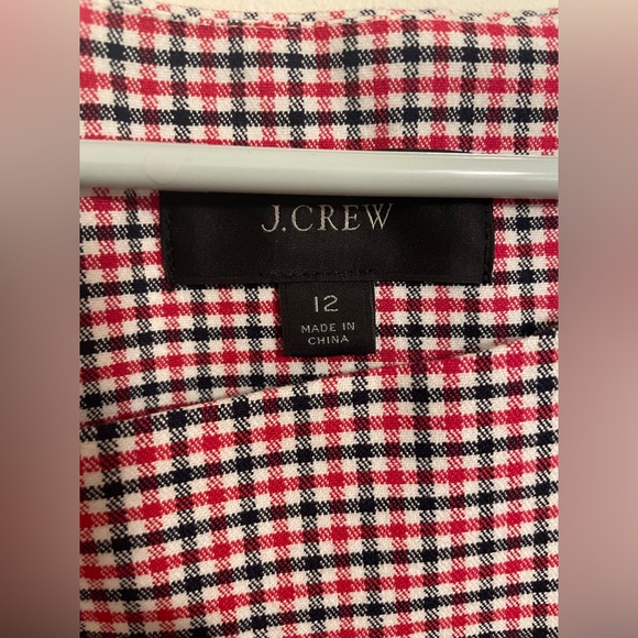 J. Crew Midi Sheath Dress Checked Cotton Size 12 NWOT - Picture 3 of 7